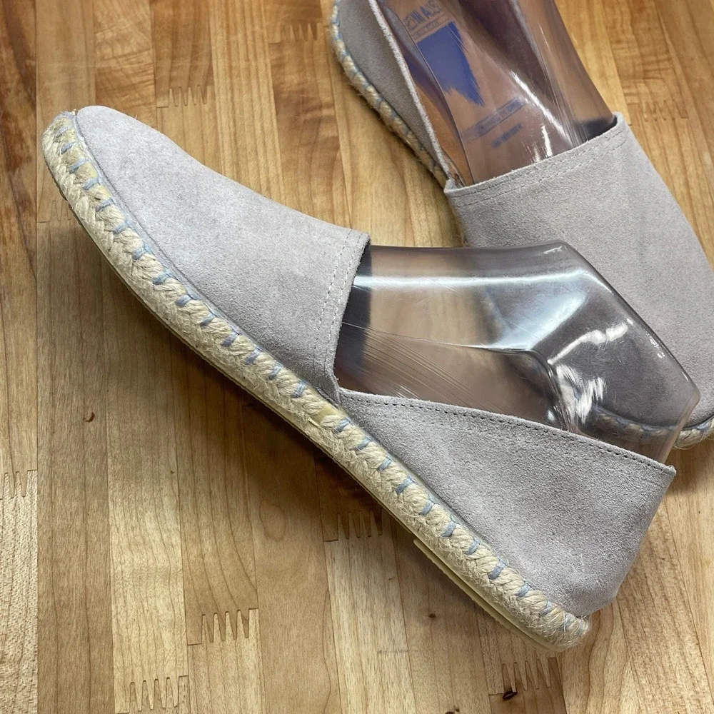 Verbenas Gaudi Grey Suede Espadrille Flats Womens Size 39 Made in Spain
